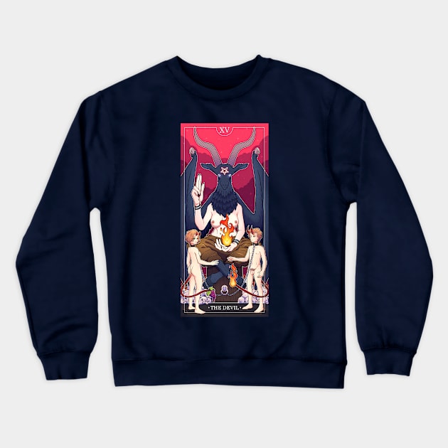 The Devil Tarot Crewneck Sweatshirt by Chrivart